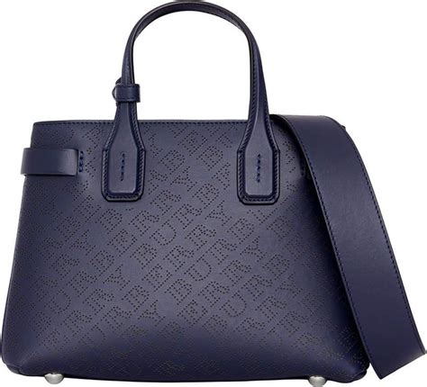 Burberry Banner Small Perforated Tote Bag, Regency Blue.